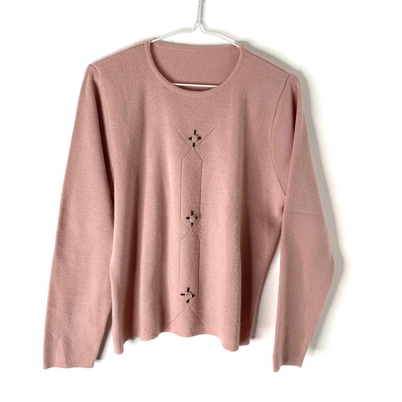 Vintage Knit Embroidered Flower Sweater - Picture 1 of 7